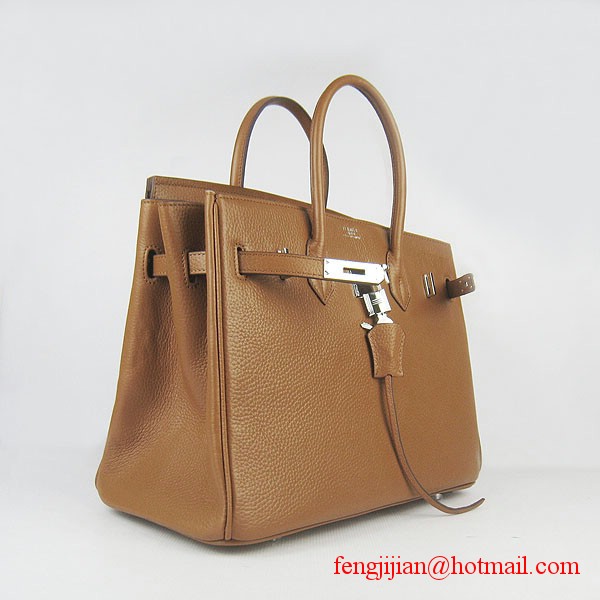 Hermes 35cm Embossed Veins Leather Bag Light Coffee 6089 Silver Hardware Hermes 35cm Embossed Veins Leather Bag Light Coffee 6089 Silver Hardware
